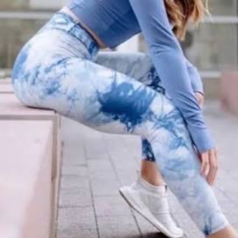 🚨Two Pairs 🚨 Balance Athletica OG Tie-Dye Leggings, Pink and Blue Bundle -